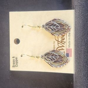 New Brass & Copper Dangle Earrings
